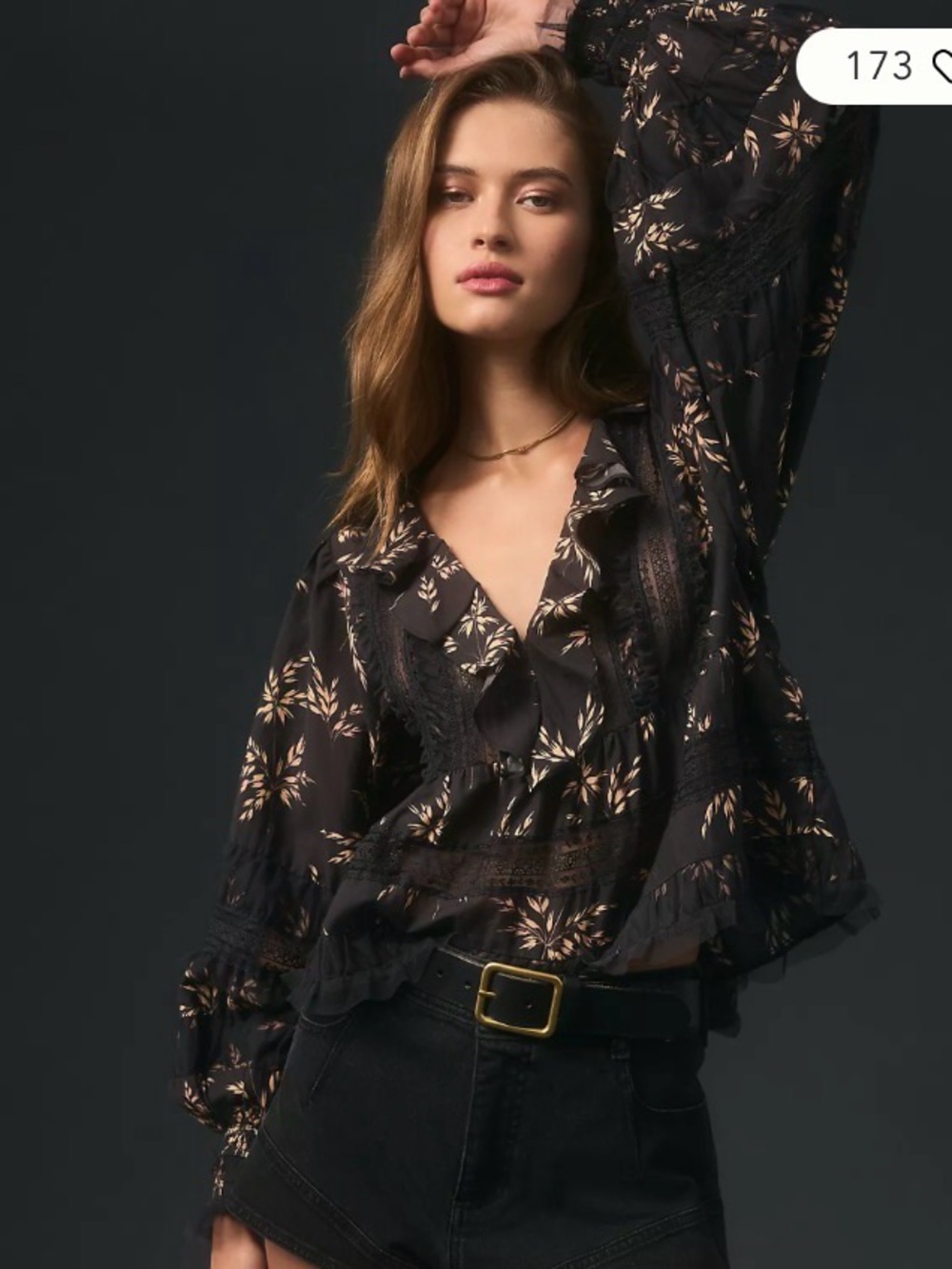 By Anthropologie V-Neck Ruffled Blouse